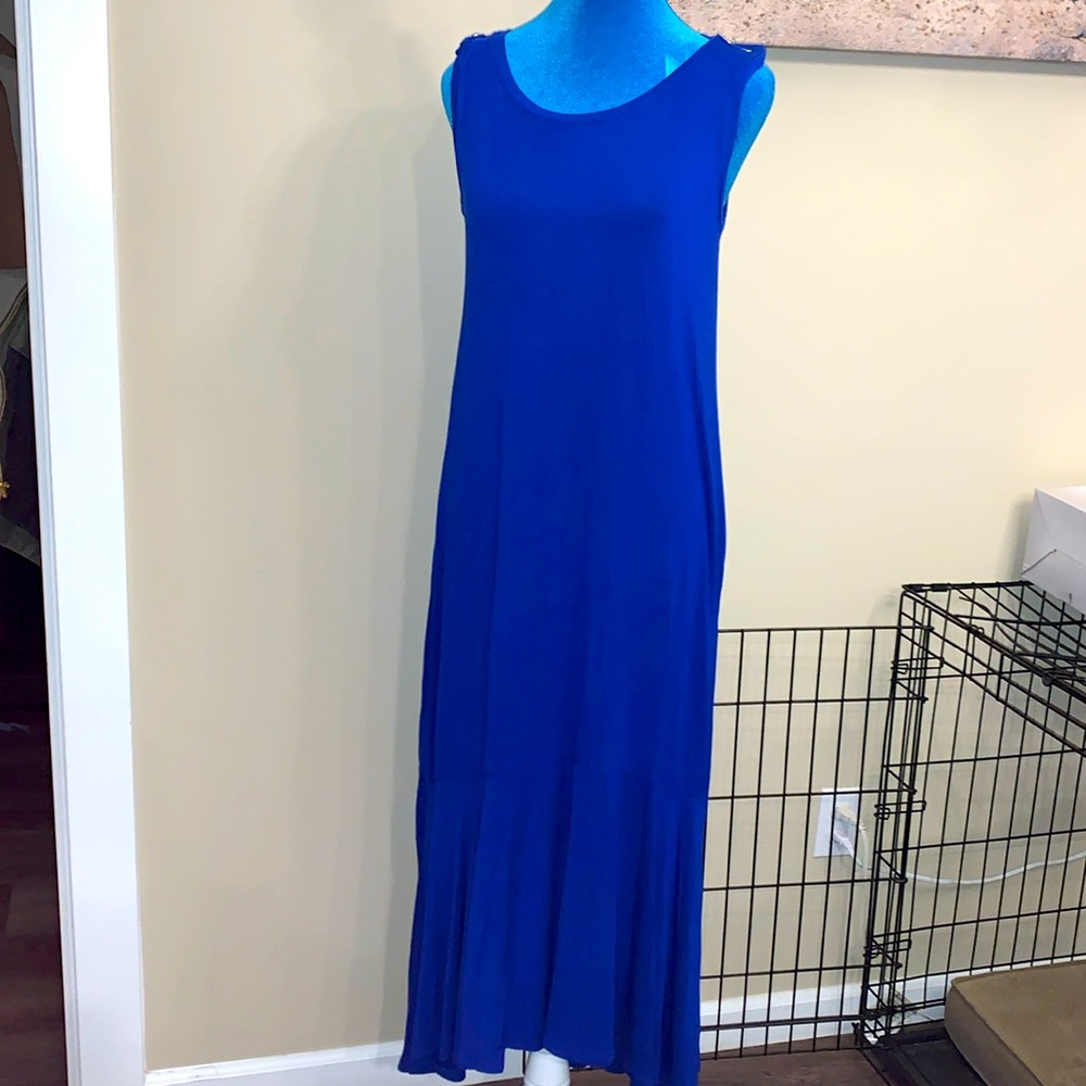Royal blue maxi summer sleeveless dress